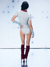 FREAK CITY Women LA Champions Printed Sporty Polo Bodysuit Retro Street Fall Light Gray